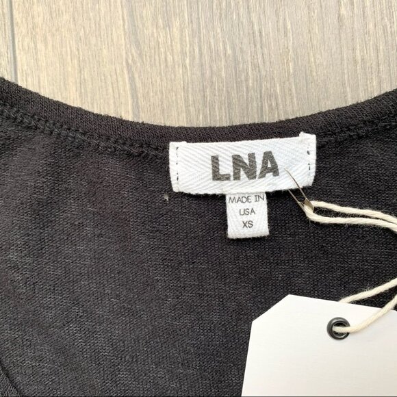 Revolve LNA Short Sleeve Torn Pocket Tee T-shirt Oversized Scoop Neck Black XS - Picture 8 of 14